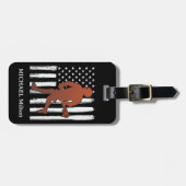 Amerikaanse vlag gepersonaliseerde lacrosse bagagelabel (Voorkant horizontaal)