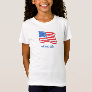 Amerikaanse vlag gepersonaliseerde meisje's t-shirt