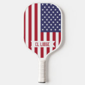 Amerikaanse vlag gepersonaliseerde pickleball padd pickleball paddle (Achterkant)