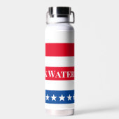Amerikaanse vlag gepersonaliseerde rood wit en bla waterfles (Achterkant)