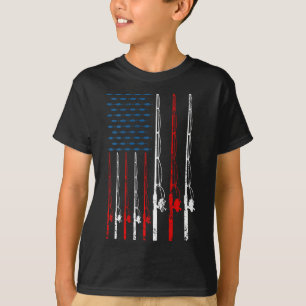 Amerikaanse vlag Gevist Rod Gevist Lover Fi T-shirt