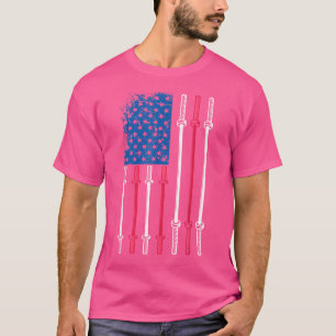 Amerikaanse vlag Gewichtheffen Patriottische Barbe T-shirt