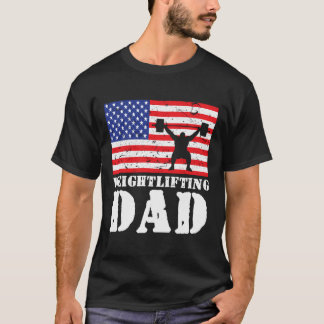 Amerikaanse Vlag Gewichtheffen Vader Heren T-shirt