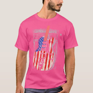 Amerikaanse vlag gitaar 4 juli gitarist USA Cou T-shirt