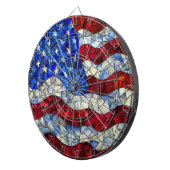 Amerikaanse vlag Glas in lood Dartboard Dartbord (Voorkant Rechts)