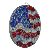 Amerikaanse vlag Glas in lood Dartboard Dartbord (Voorkant Links)