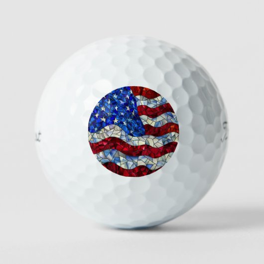 Amerikaanse vlag Glas in lood golfballen (Voorkant)