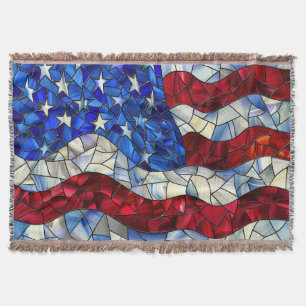 Amerikaanse vlag Glas in lood gooi deken