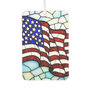 Amerikaanse Vlag Glas-in-lood Mozaïek Patriotisch Luchtverfrisser