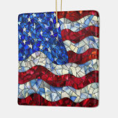 Amerikaanse vlag Glas in lood Ornament (Links)