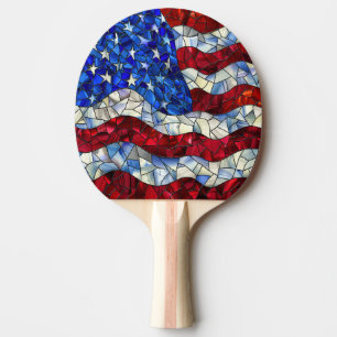 Amerikaanse vlag Glas in lood Ping Pong Paddle Tafeltennisbatje