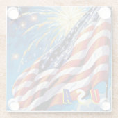 Amerikaanse vlag glas Onderzetter (Achterkant)