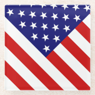 Amerikaanse vlag glazen onderzetter