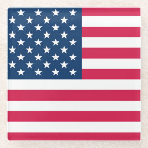 Amerikaanse vlag glazen onderzetter