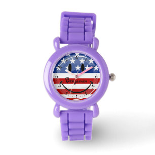 Amerikaanse vlag glimlachen horloge