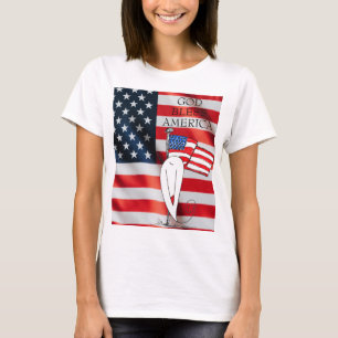 Amerikaanse vlag God zegene Amerika Patriottisch T T-shirt