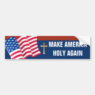 Amerikaanse vlag Gold Cross Bumpersticker