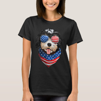 Amerikaanse Vlag Golden Doodle Shirts Vierde Juli