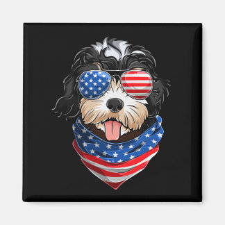 Amerikaanse Vlag Golden Doodle Shirts Vierde Juli Magneet