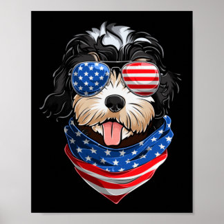 Amerikaanse Vlag Golden Doodle Shirts Vierde Juli Poster