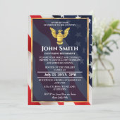 Amerikaanse vlag/Golden Eagle Military Retirement  Kaart (Staand voorkant)