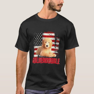  Amerikaanse vlag Goldendoedel Dog T-shirt