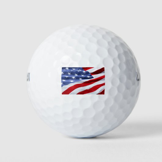 Amerikaanse Vlag Golf Cadeau Golfballen (Voorkant)