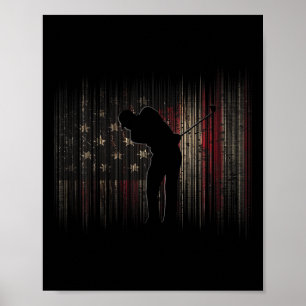 Amerikaanse Vlag Golf Kleding - Golf Poster