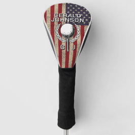 Amerikaanse Vlag Golf Monogram Ontwerp Golfheadcover
