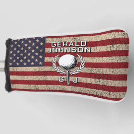 Amerikaanse Vlag Golf Monogram Ontwerp Golfheadcover