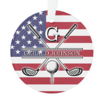 Amerikaanse vlag golf monogram ontwerp