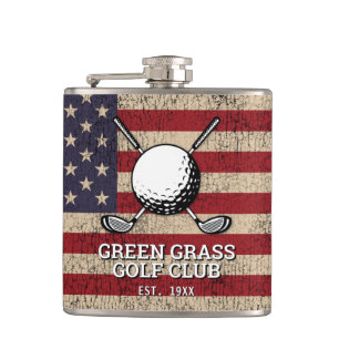 Amerikaanse Vlag Golf Ontwerp Heupfles