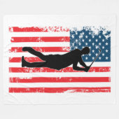 Amerikaanse vlag Golf USA Fleece Deken (Voorkant (Horizontaal))