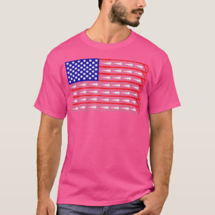 Amerikaanse vlag golfclubs en golfballen Golfin T-shirt