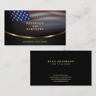 Amerikaanse vlag | gradatie concaaf goud | Black Visitekaartje