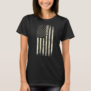 Amerikaanse vlag gravure Trotse Amerikaanse graveu T-shirt