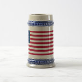 Amerikaanse vlag Gray/Blue 22 oz Stein Bierpul (Center)
