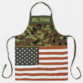 Amerikaanse vlag Groene Camo Custom Schort (Voorkant)