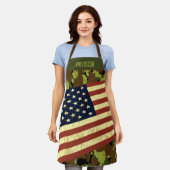 Amerikaanse vlag Groene Camo Custom Schort (Gedragen)