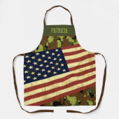 Amerikaanse vlag Groene Camo Custom Schort (Voorkant)