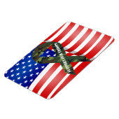 Amerikaanse vlag groene camo steun onze troepen magneet (Linkerzijde)