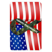 Amerikaanse vlag groene camo steun onze troepen magneet (Verticaal)
