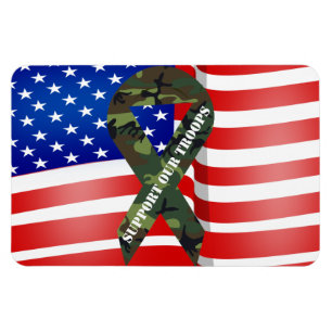Amerikaanse vlag Groene Camo steunt onze troepenma Magneet
