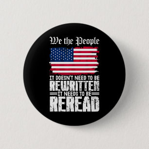 Amerikaanse vlag Grondwet van Amerika moet opnieuw Ronde Button 5,7 Cm