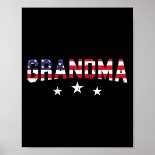 Amerikaanse Vlag Grootmoeder 4 juli Vintage Sterre Poster