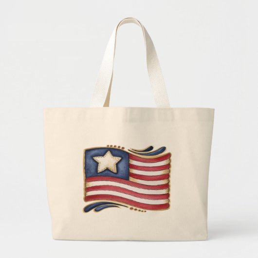 Amerikaanse vlag grote tote bag (Voorkant)