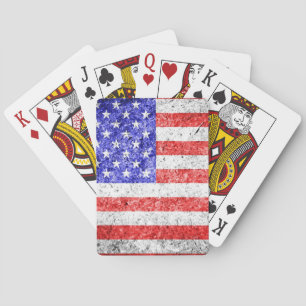 Amerikaanse Vlag Grunge 2 Pokerkaarten