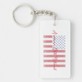 Amerikaanse vlag Grunge + State National Sleutelhanger (Voorkant)