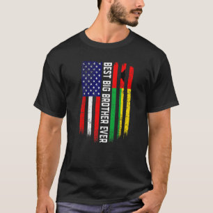 Amerikaanse vlag & Guinee Bissau vlag Beste Big Br T-shirt