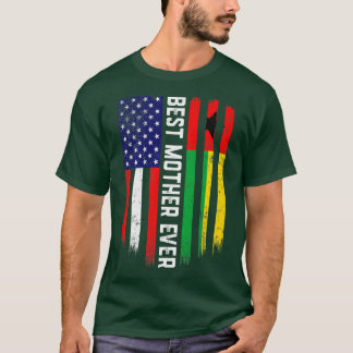 Amerikaanse vlag & Guinee-Bissau vlag Beste moeder T-shirt